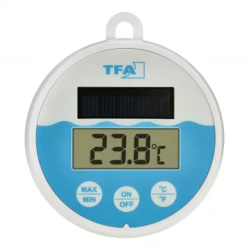 TFA Dostmann digitaalinen aurinkoallaslämpömittari, valkoinen/turkoosi, 30.1068.02