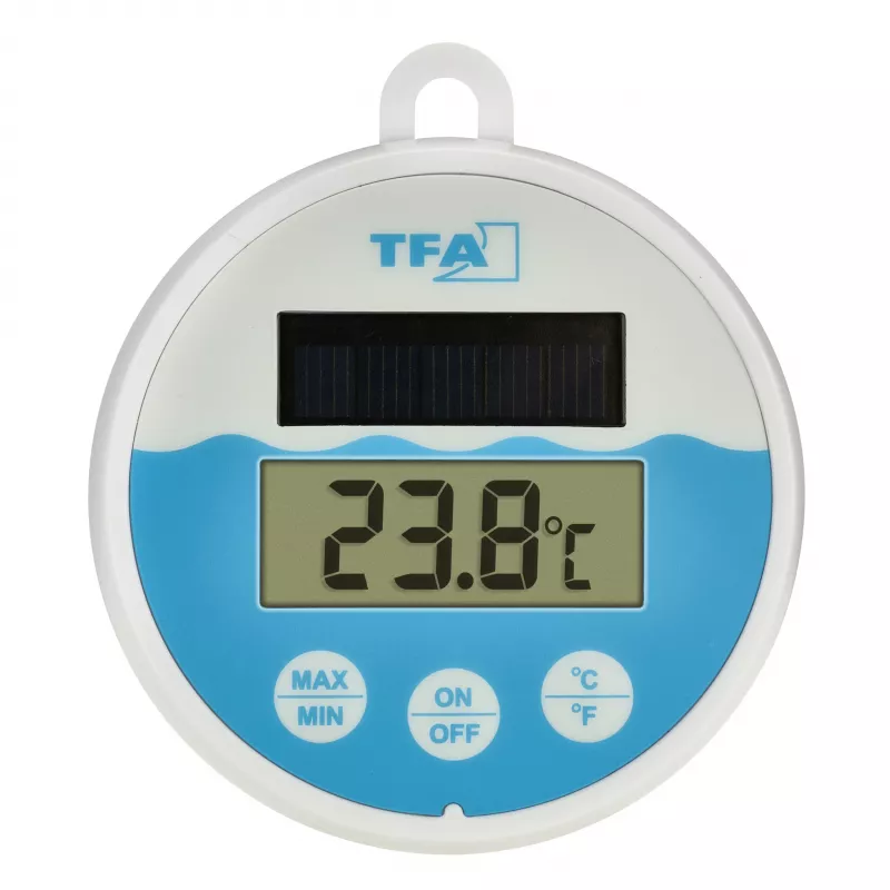 TFA Dostmann digitaalinen aurinkoallaslämpömittari, valkoinen/turkoosi, 30.1068.02
