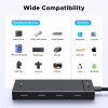 Ugreen USB-C-keskitin 4x USB-C 3.2 / 1x USB-C 100W PD CM806 musta