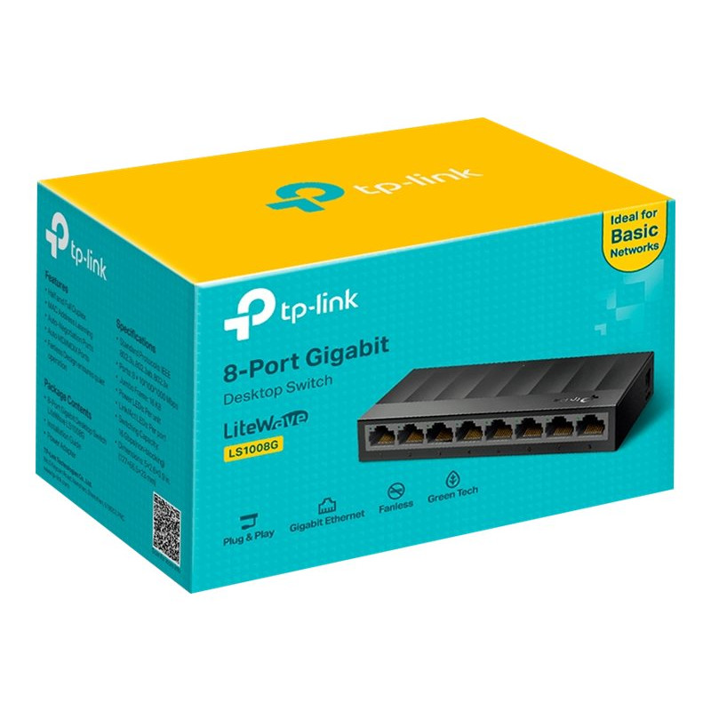 TP-Link TL-LS1008G kytkin, 8x 10/100/1000 Mbit/s