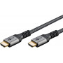 Goobay Soft Ultra High Speed HDMI-kaapeli, 5 m, musta/hopea (80739)