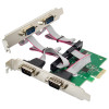 InLine® PCIe x1 liitäntäkortti, 4x RS-232, Low Profile