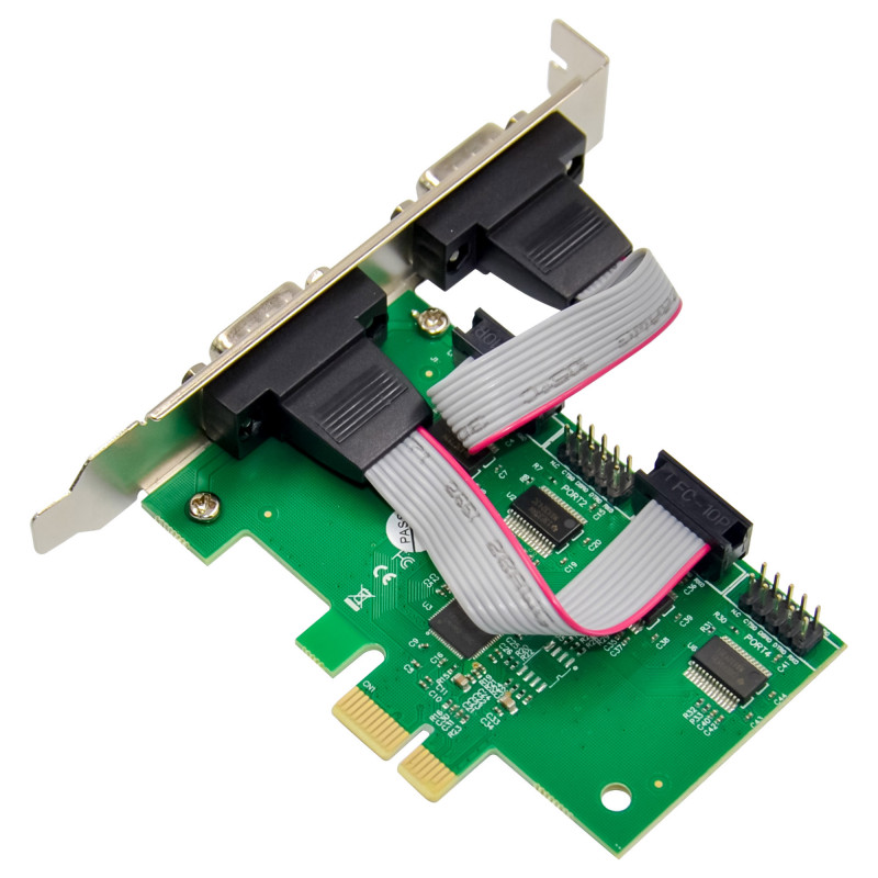 InLine® PCIe x1 liitäntäkortti, 4x RS-232, Low Profile