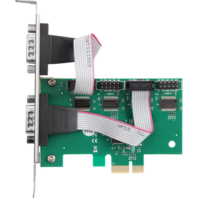 InLine® PCIe x1 liitäntäkortti, 4x RS-232, Low Profile