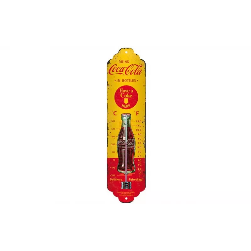 TFA Dostmann NOSTALGIC ART Coca Cola lämpömittari keltainen, punainen