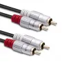 Qoltec 2x RCA-pistoke - 2x RCA-pistoke audiokaapeli, 0,5 m, musta (52335)