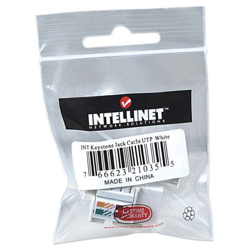 Intellinet 210355 Keystone-moduuli RJ45 UTP Cat5e, Punch-Down, valkoinen
