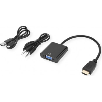 Secomp STANDARD HDMI-VGA- ja audiovideosovitinkaapeli, uros/naaras, 0,23 m