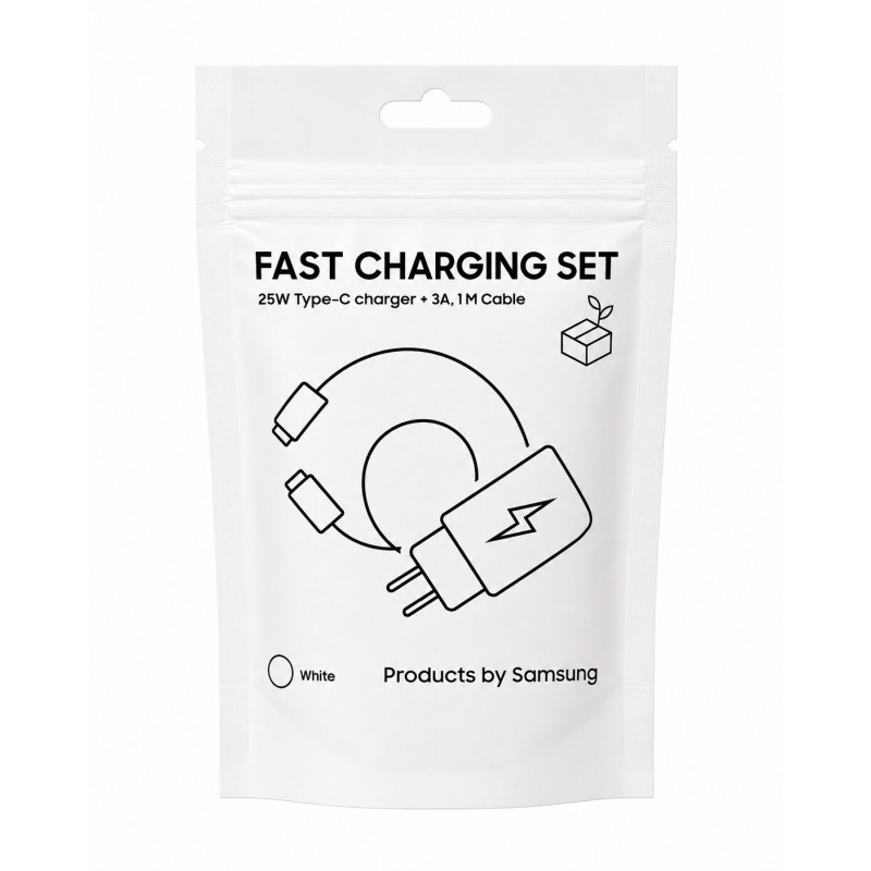 Samsung matkasovitin TA800 USB-C - USB-C -kaapelilla, valkoinen