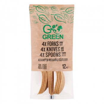 Gogreen Go Green uudelleenkäytettävä aterinsetti, 12 osaa