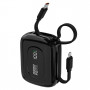 Dudao K32 varavirtalähde 22,5 W 10000 mAh integroidulla USB-C-/Lightning-kaapelilla – musta