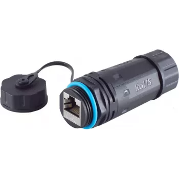 S/CONN RJ45-verkkokaapeliliitin, Cat6, IP68, lyhyt malli, ulkokäyttöön (08-01048)