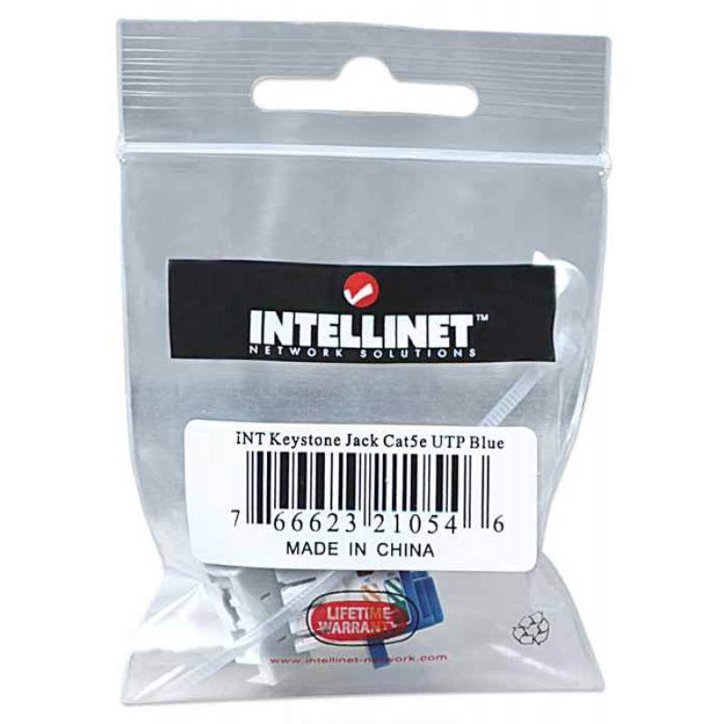 Intellinet 210546 Keystone-moduuli RJ45 UTP Cat5e, Punch-Down, sininen