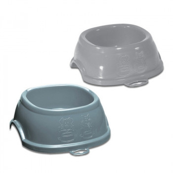 Stefanplast Break 2 ruokinta-astia lemmikeille 0,6 l, 19x19x7 cm, lajiteltu harmaa/sininen