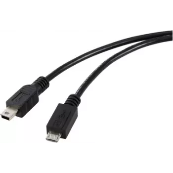 Renkforce USB 2.0 -kaapeli Micro-USB – Mini-USB, 0,5 m, musta
