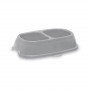Stefanplast Break 13 ruokakuppi lemmikeille 0,2+0,2 l, 21x13x5 cm, harmaa/sininen