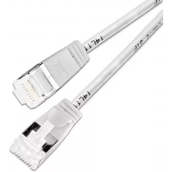 Wirewin Slim Cat6a Light -verkkokaapeli, pyöreä, U/FTP, Ø 3,8 mm, valkoinen (PKW-LIGHT-STP-K6A 0.15 WS)