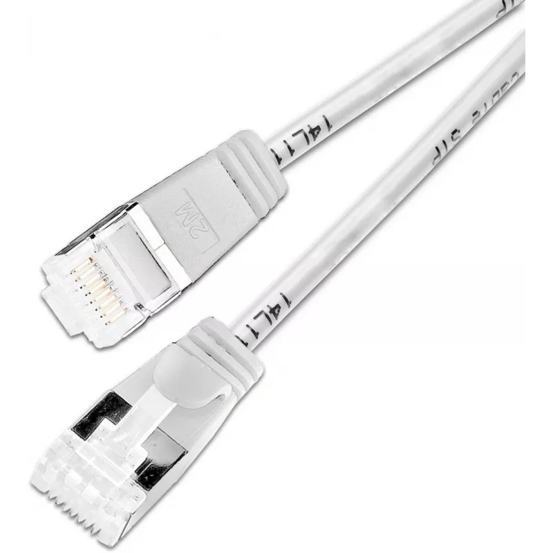 Wirewin Slim Cat6a Light -verkkokaapeli, pyöreä, U/FTP, Ø 3,8 mm, valkoinen (PKW-LIGHT-STP-K6A 0.15 WS)