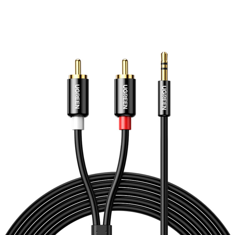 UGREEN AV116 RCA–AUX 3,5 mm -äänikaapeli 1 m – musta