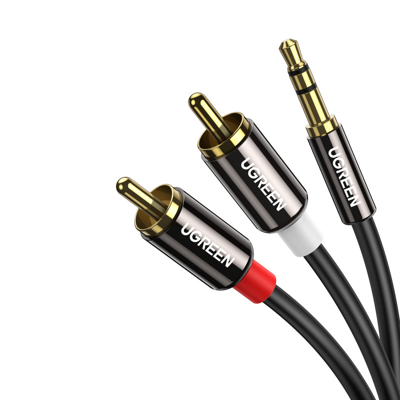 UGREEN AV116 RCA–AUX 3,5 mm -äänikaapeli 1 m – musta