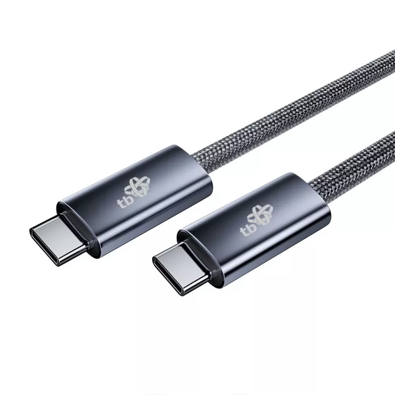 TB punottu USB 3.2 Gen 1 -kaapeli USB-C–USB-C, 1 m, 100 W, musta
