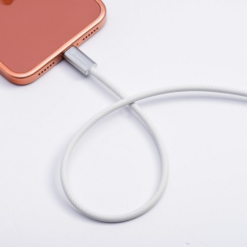 Forcell USB-kaapeli USB-C–USB-C, 2 m, 240 W, valkoinen