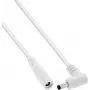InLine® DC-jatkokaapeli, kulmapistoke, 4,0 x 1,7 mm, valkoinen, 0,5 m