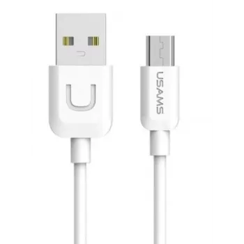 USAMS US-SJ098 U-Turn Micro-USB–USB -datakaapeli ja pikalatauskaapeli, 2 A, 1 m, valkoinen