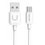 USAMS US-SJ098 U-Turn Micro-USB–USB -datakaapeli ja pikalatauskaapeli, 2 A, 1 m, valkoinen