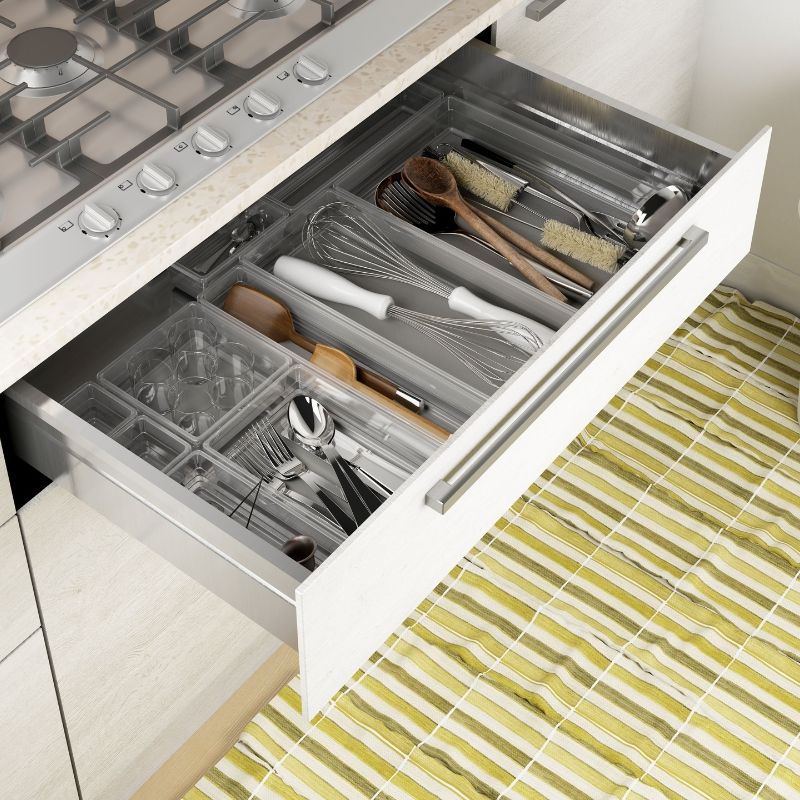 KIS Box Sistemo -järjestelijä 6 15 x 15 x 5 cm läpinäkyvä/vaaleanharmaa
