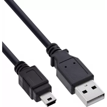 InLine USB 2.0 -kaapeli USB-A - Mini-USB, 1 m, musta
