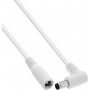 InLine® DC-jatkokaapeli, kulmapistoke, 5,5 x 2,5 mm, valkoinen, 0,2 m