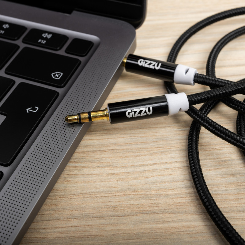 Gizzu 3,5 mm AUX-kaapeli 2 m – musta