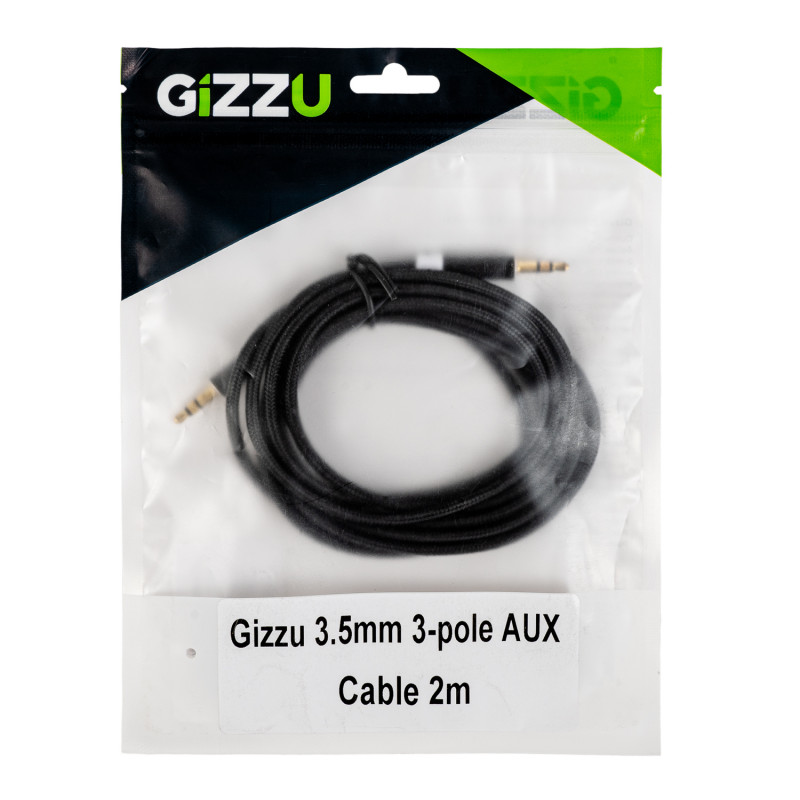 Gizzu 3,5 mm AUX-kaapeli 2 m – musta