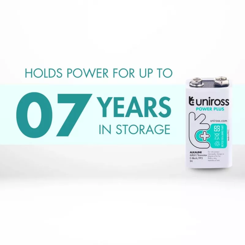 Uniross Power Plus -alkaliparisto 6LR61 9V 600mAh, 1 kpl