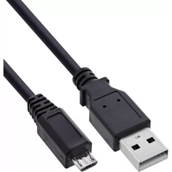 InLine USB 2.0 -kaapeli Micro-USB - USB-A, 0,3 m, musta