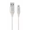 Gembird USB 2.0 - Lightning (8-pin) -kaapeli tekstiilipäällysteellä, 2 m, valkoinen