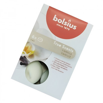 Bolsius True Scents -tuoksutulet, vanilja, 6 kpl