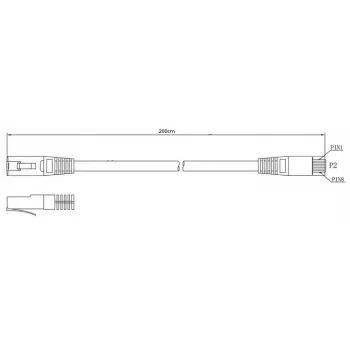 Lanberg Cat6 F/UTP -verkkokaapeli RJ45, 2 m, valkoinen