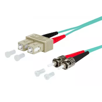 Metz Connect OpDAT kuitu-verkkokaapeli SC-duplex - 2x ST, OM3, 1 m, aqua