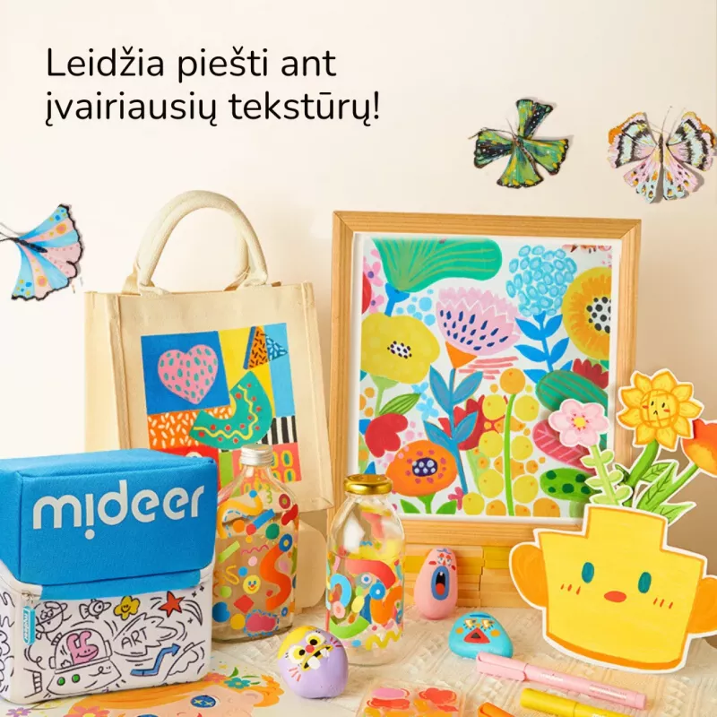 mideer akryylimaalikynät kotelossa, 60 väriä