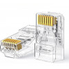 UGREEN Cat6 RJ45 modulaariliitin (50 kpl) – läpinäkyvä kultakontakteilla