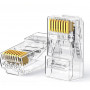 UGREEN Cat6 RJ45 modulaariliitin (50 kpl) – läpinäkyvä kultakontakteilla