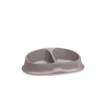 Stefanplast ruokakuppi kaksinkertainen Chic 0,25+0,25L 27x17,5x7,2cm vaaleanharmaa