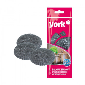 YORK teräsverkkoinen kattilapuhdistin, 3 kpl