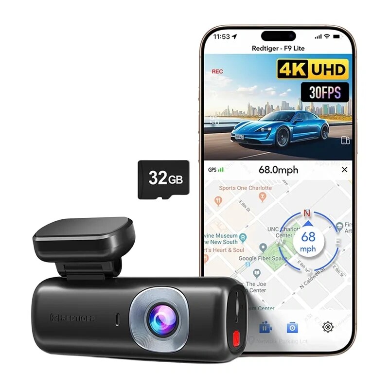REDTIGER F9 Lite 4K autokamera, 32GB