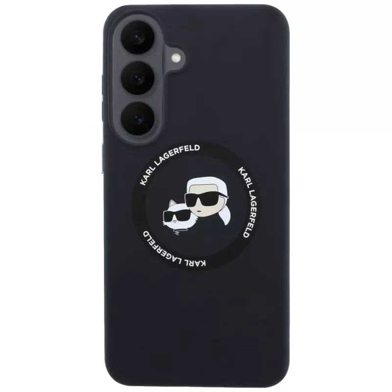 Kotelo Karl Lagerfeld silikoni Karl&Choupette Heads MagSafe Samsung Galaxy S26 FE musta