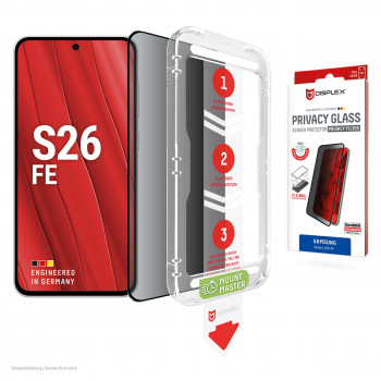 Displex näkösuojalasi MM-asennusapuvälineellä Samsung Galaxy S26 FE