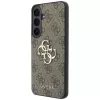 Guess Leather 4G Metal Logo -kotelo Samsung Galaxy S26 FE -puhelimelle, ruskea