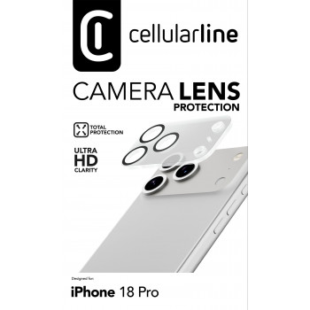 Cellularline kameraobjektiivin suoja iPhone 18 Pro, läpinäkyvä